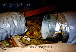 heater repair furnace repair central gas furnace repair. Disconnected air ducts need fixing. Air conditioning service and Heating service.