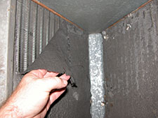 heater repair furnace repair central gas furnace repair. Neglected evaporator coil plugged up with debris